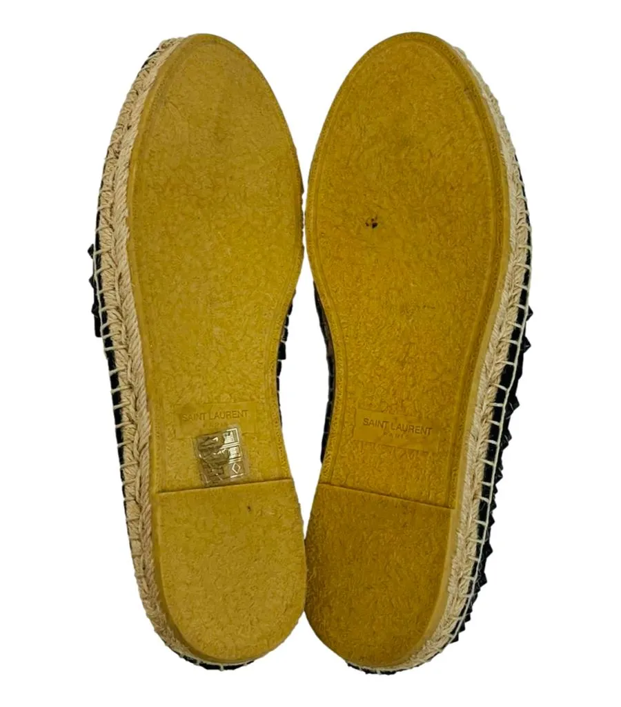 Saint Laurent Studded Canvas Espadrilles. Size 41.5