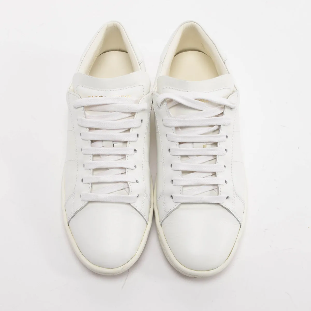 Saint Laurent White Leather Court Classic Sneakers 35