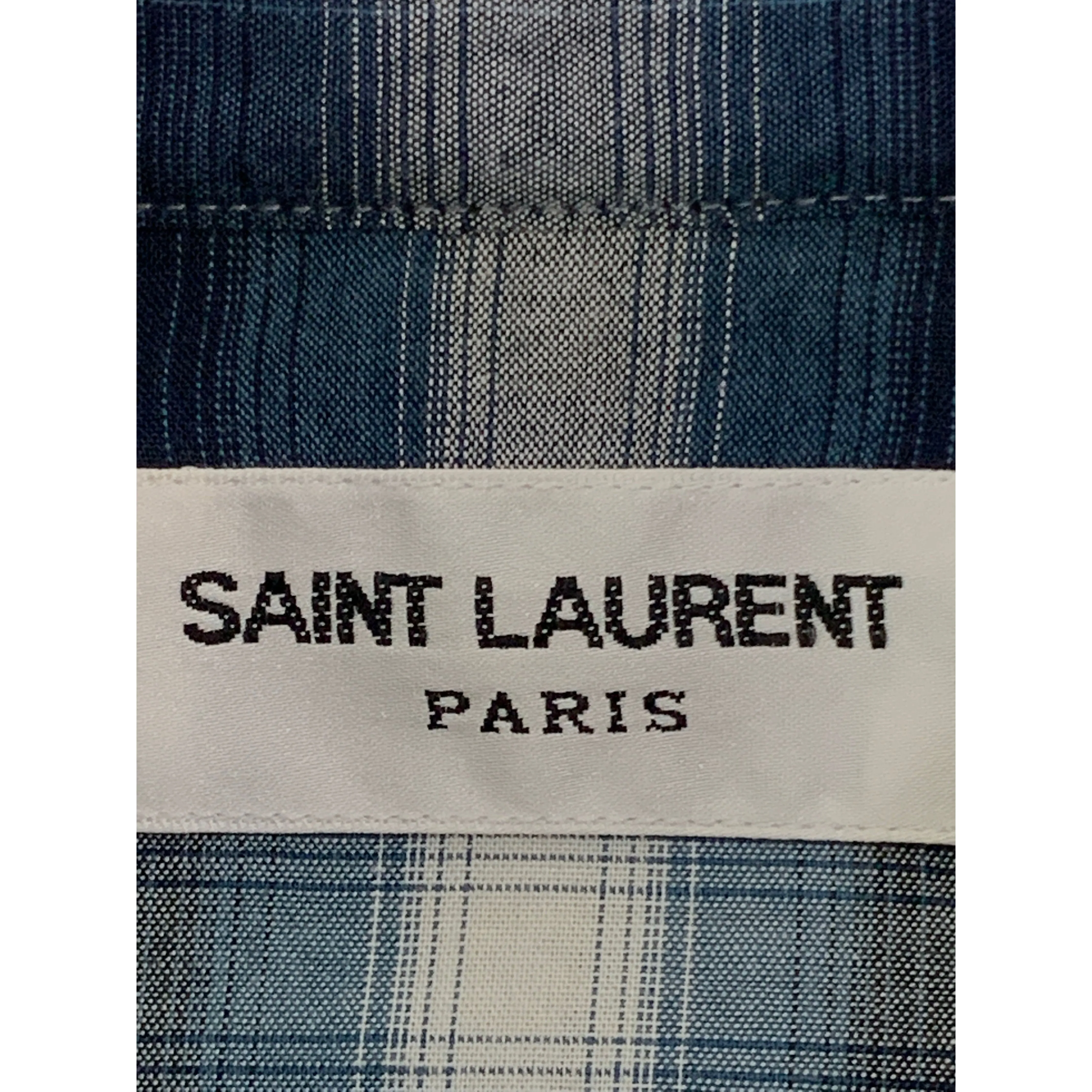 #SAINT LAURENT/LS Shirt/38/BLU/Cotton/Plaid