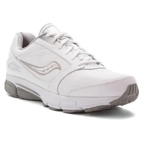 Saucony Women's Echelon LE White LeatherWalking Shoe - Wide Width