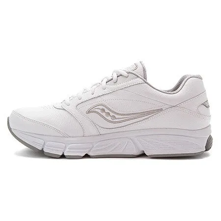 Saucony Women's Echelon LE White LeatherWalking Shoe - Wide Width