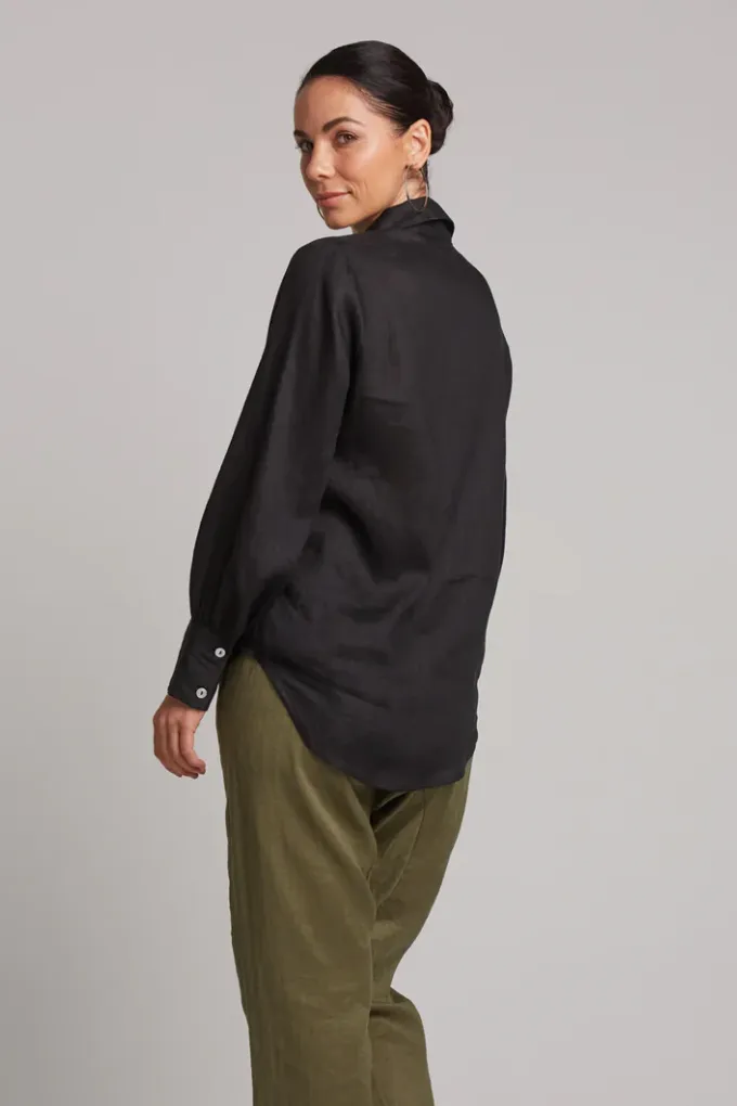 Studio Linen Shirt, Ebony