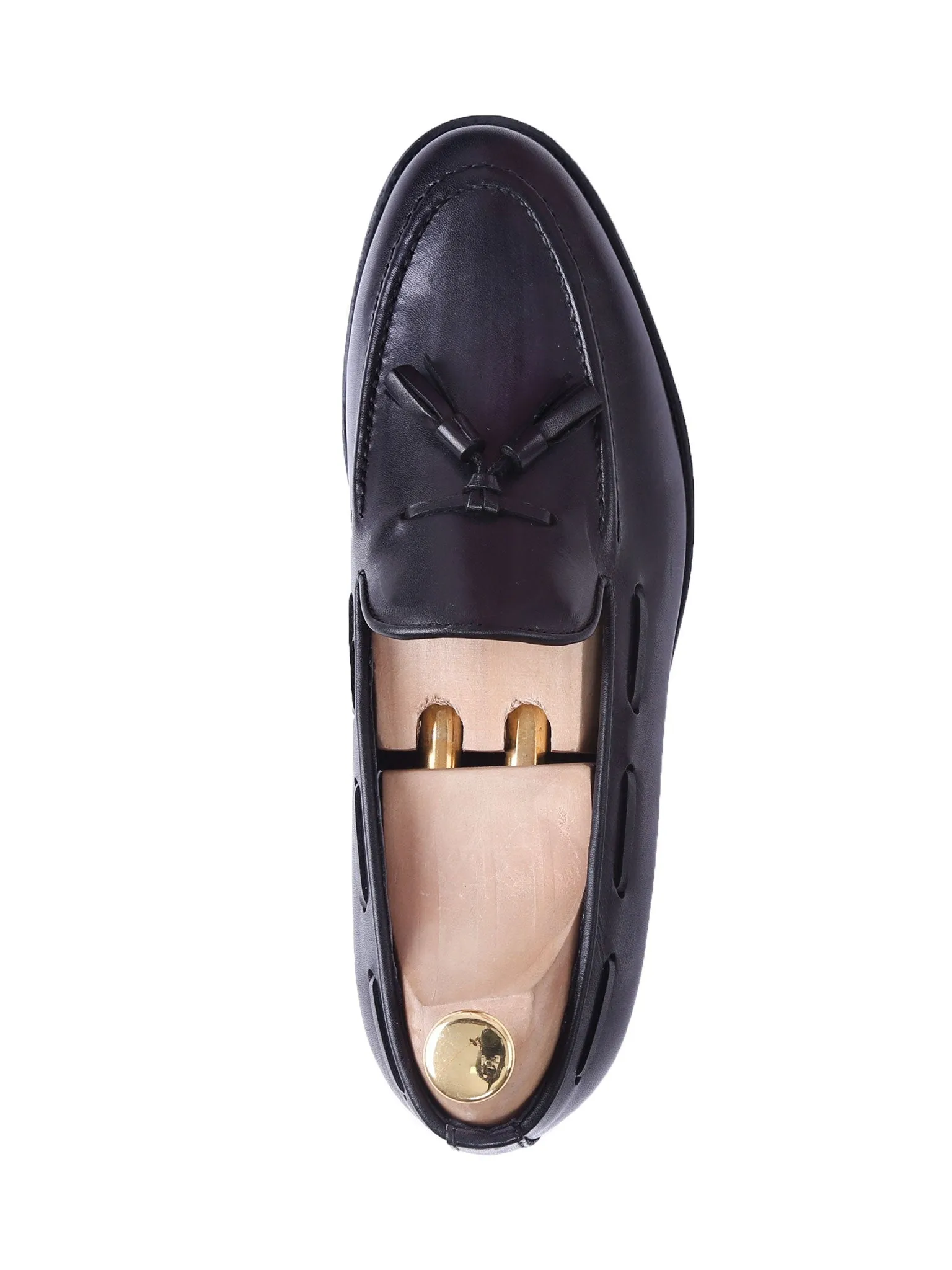 Tassel Loafer - Black Grey (Hand Painted Patina)