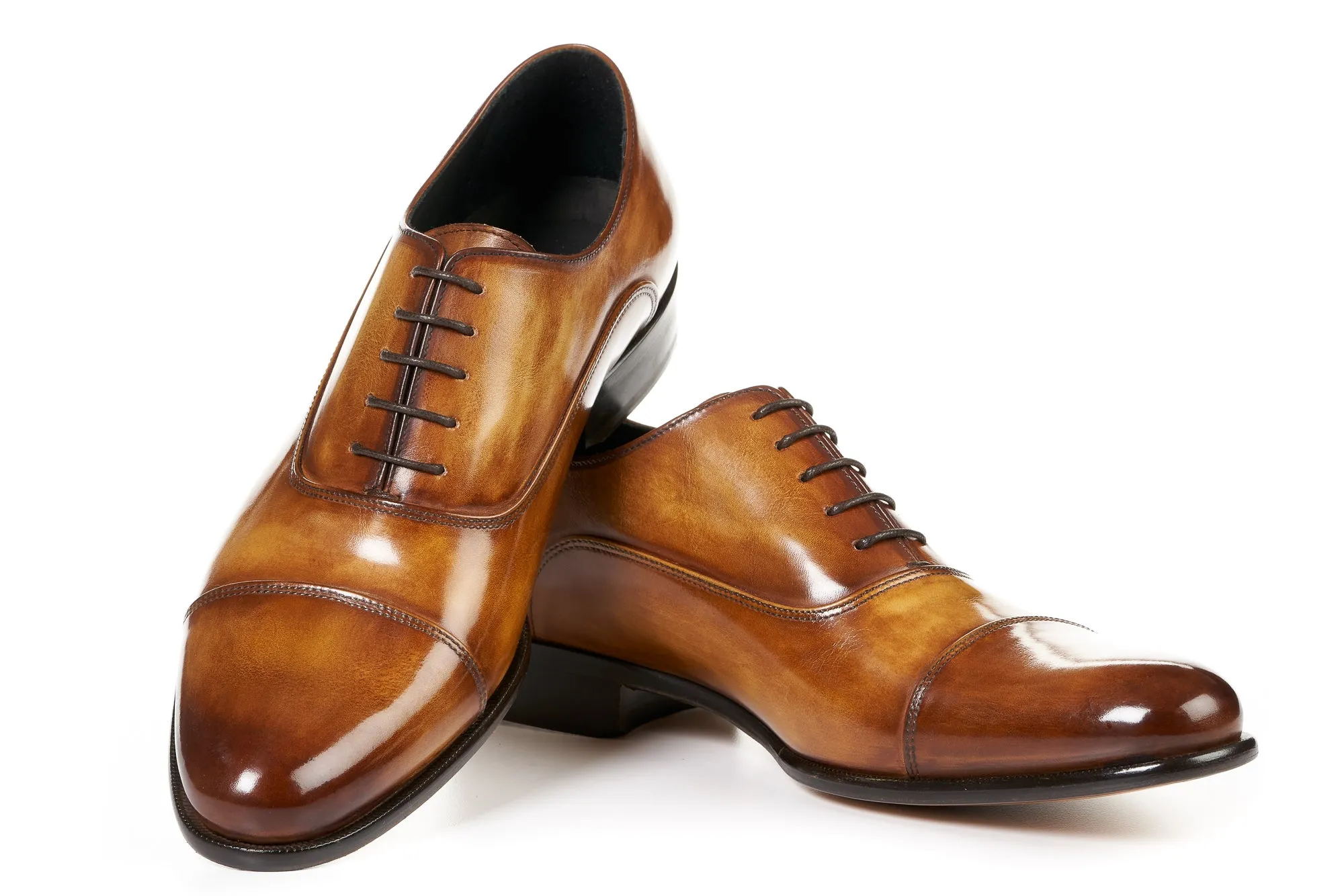 The Cagney II Stitched Cap-Toe Oxford - Tobacco