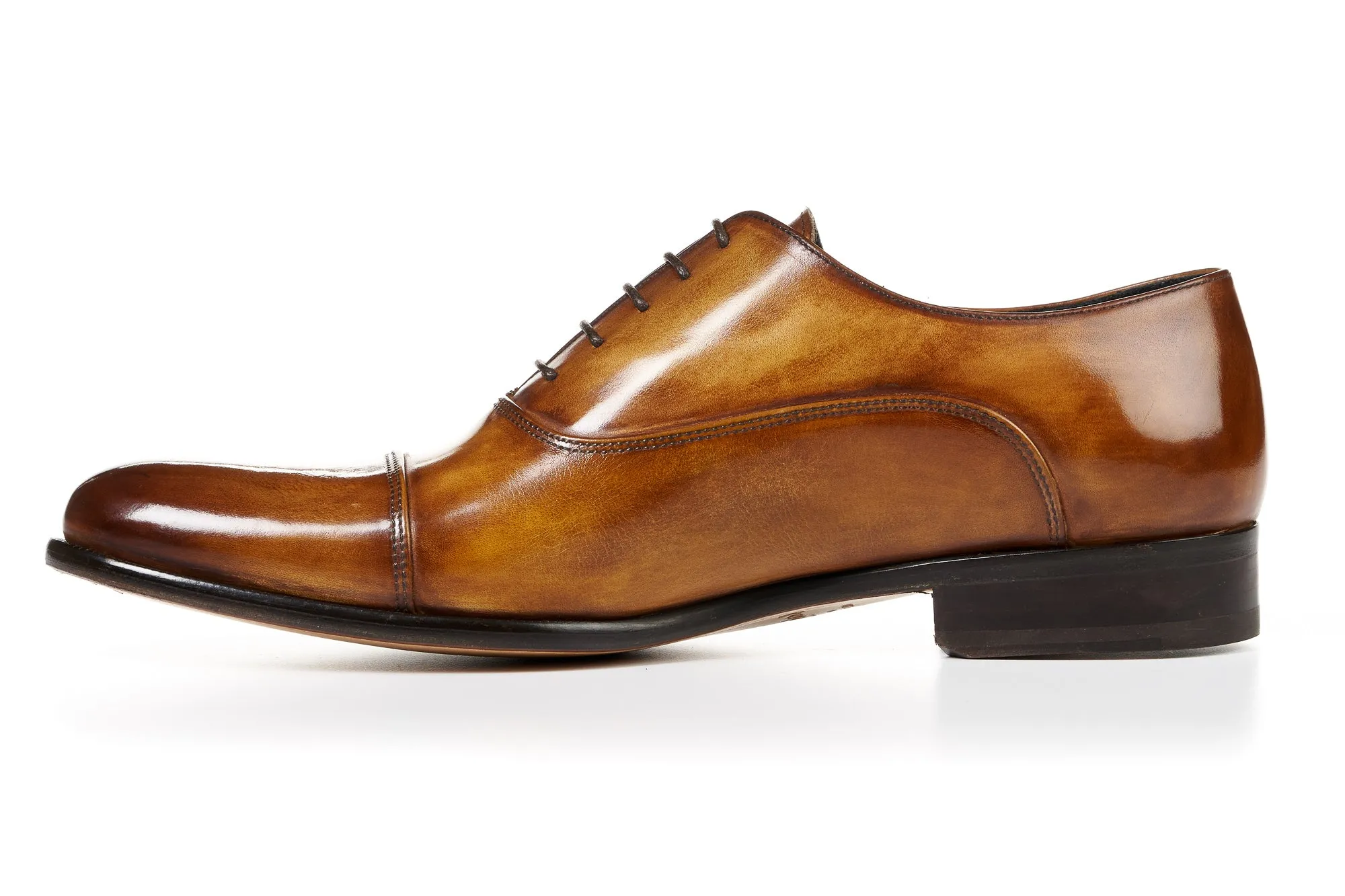 The Cagney II Stitched Cap-Toe Oxford - Tobacco