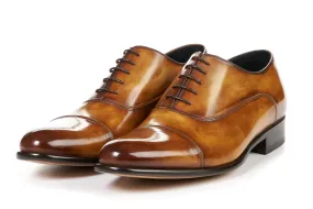 The Cagney II Stitched Cap-Toe Oxford - Tobacco