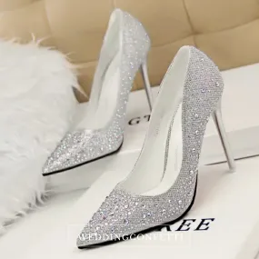 The Heather Wedding Bridal Glitter Blue / Pink / White / Champagne Wedding shoes / Heels