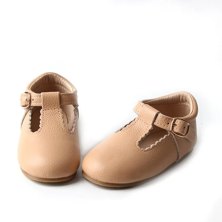 Toddler & Kids leather t-bar - Beige