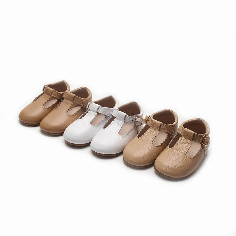 Toddler & Kids leather t-bar - Beige