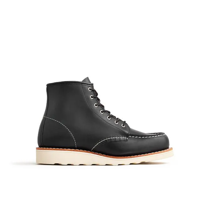 Women's 6 inch Classic Moc in Black Boundary Leather