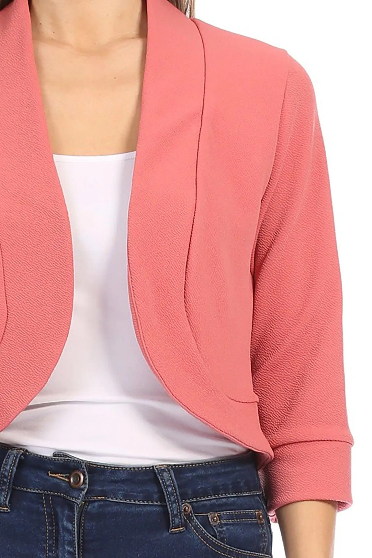 Women's Casual 3/4 Sleeve Bolero Open Front Cardigan