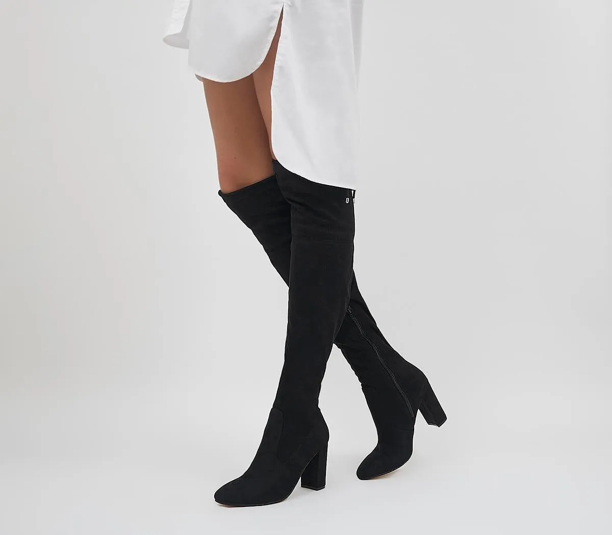 Womens Office Katie Over The Knee Stretch Boots Black