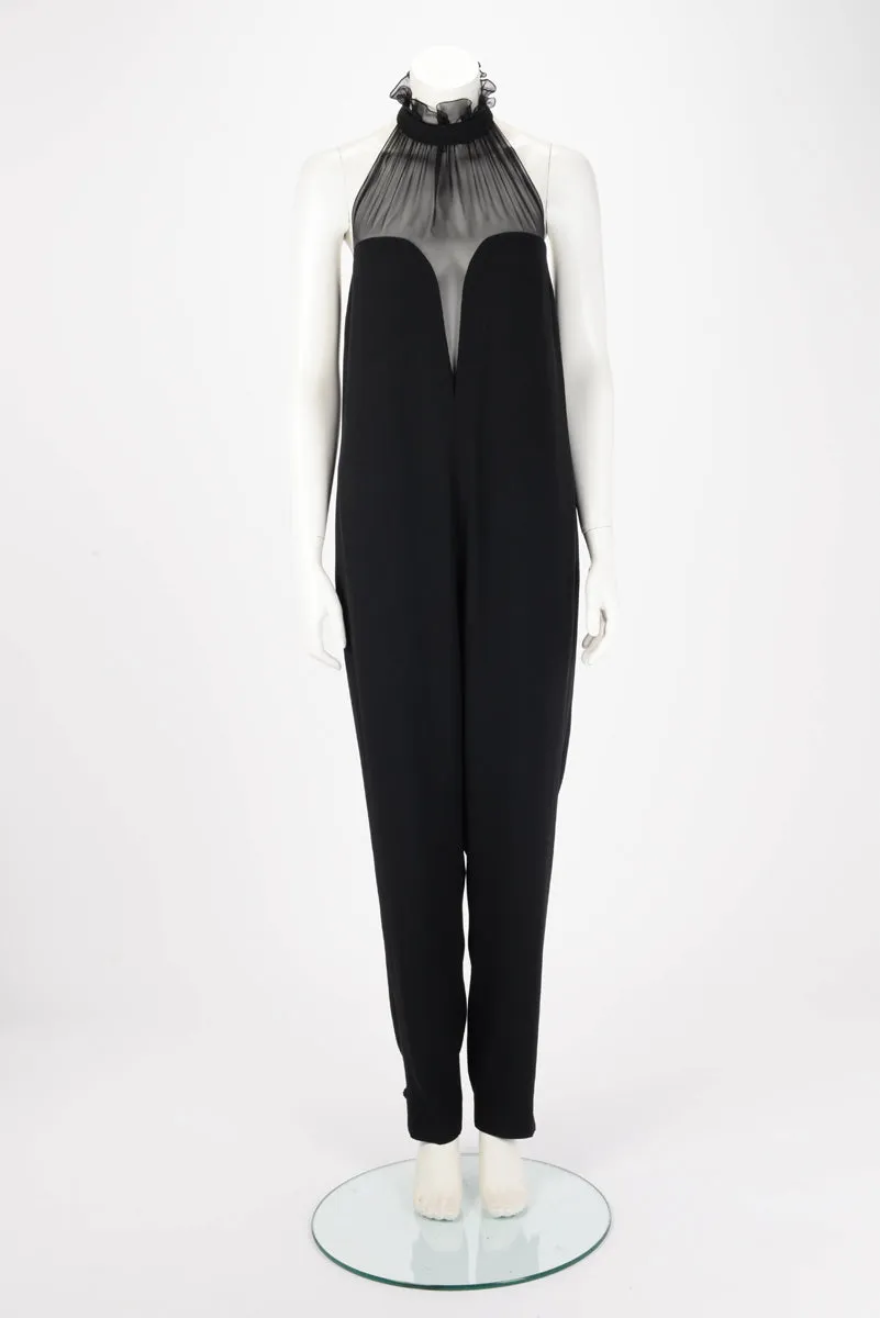 Yves Saint Laurent Black Crepe Halter Neck Jumpsuit   Cape FR 42