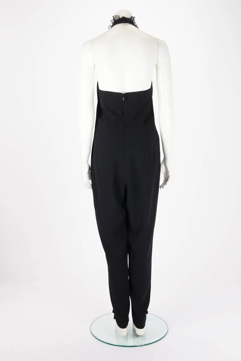 Yves Saint Laurent Black Crepe Halter Neck Jumpsuit   Cape FR 42