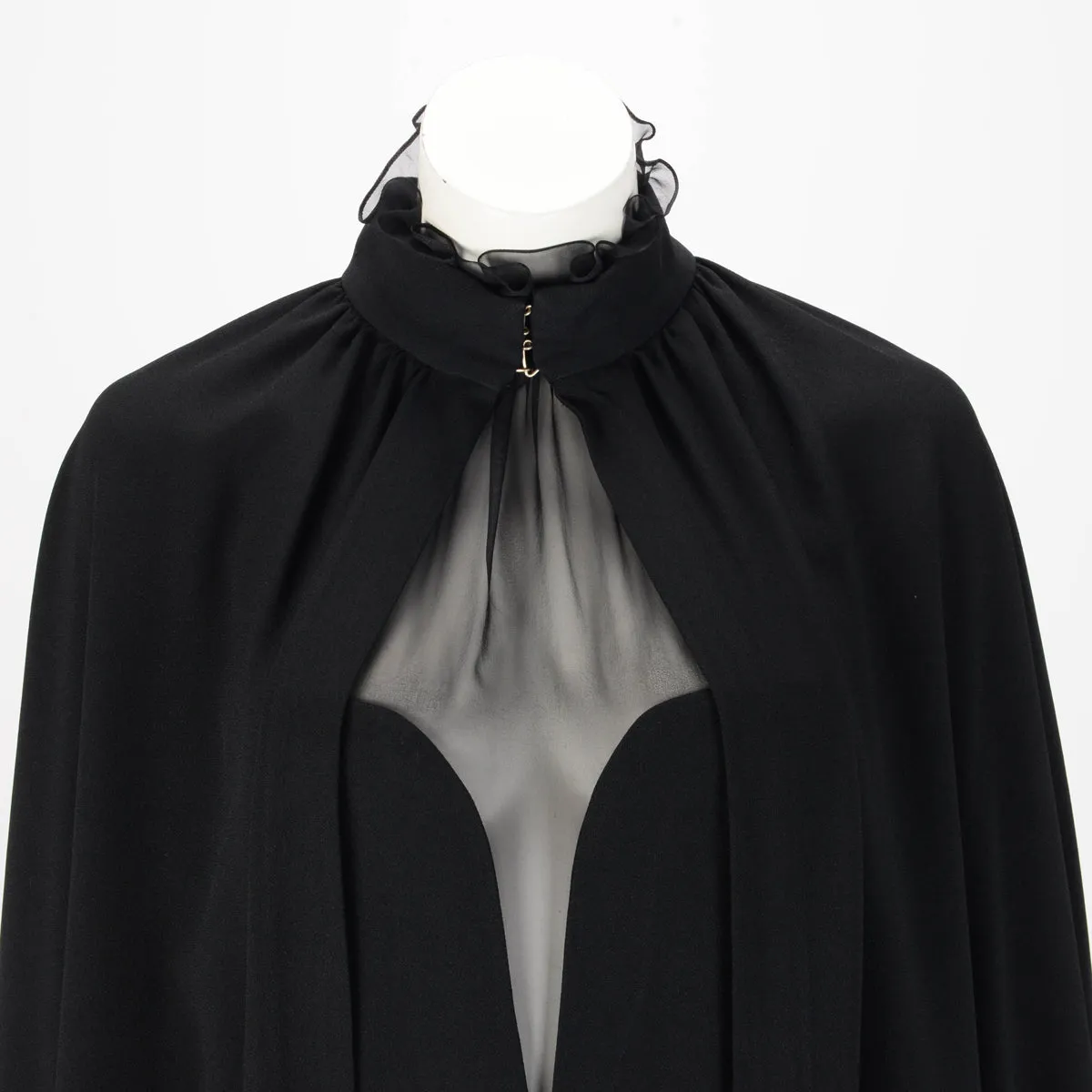 Yves Saint Laurent Black Crepe Halter Neck Jumpsuit   Cape FR 42