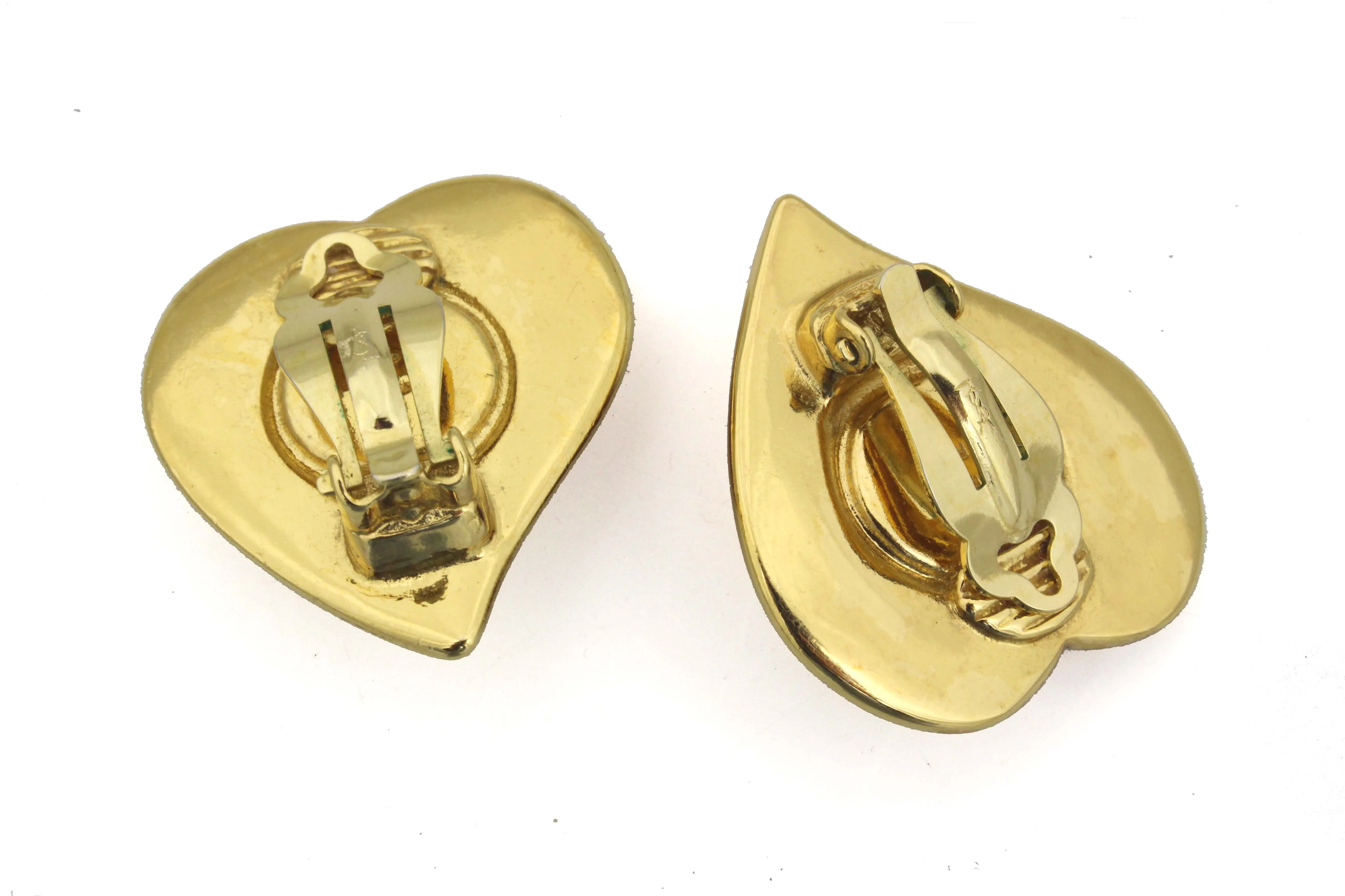 YVES SAINT LAURENT heart cabochons earrings