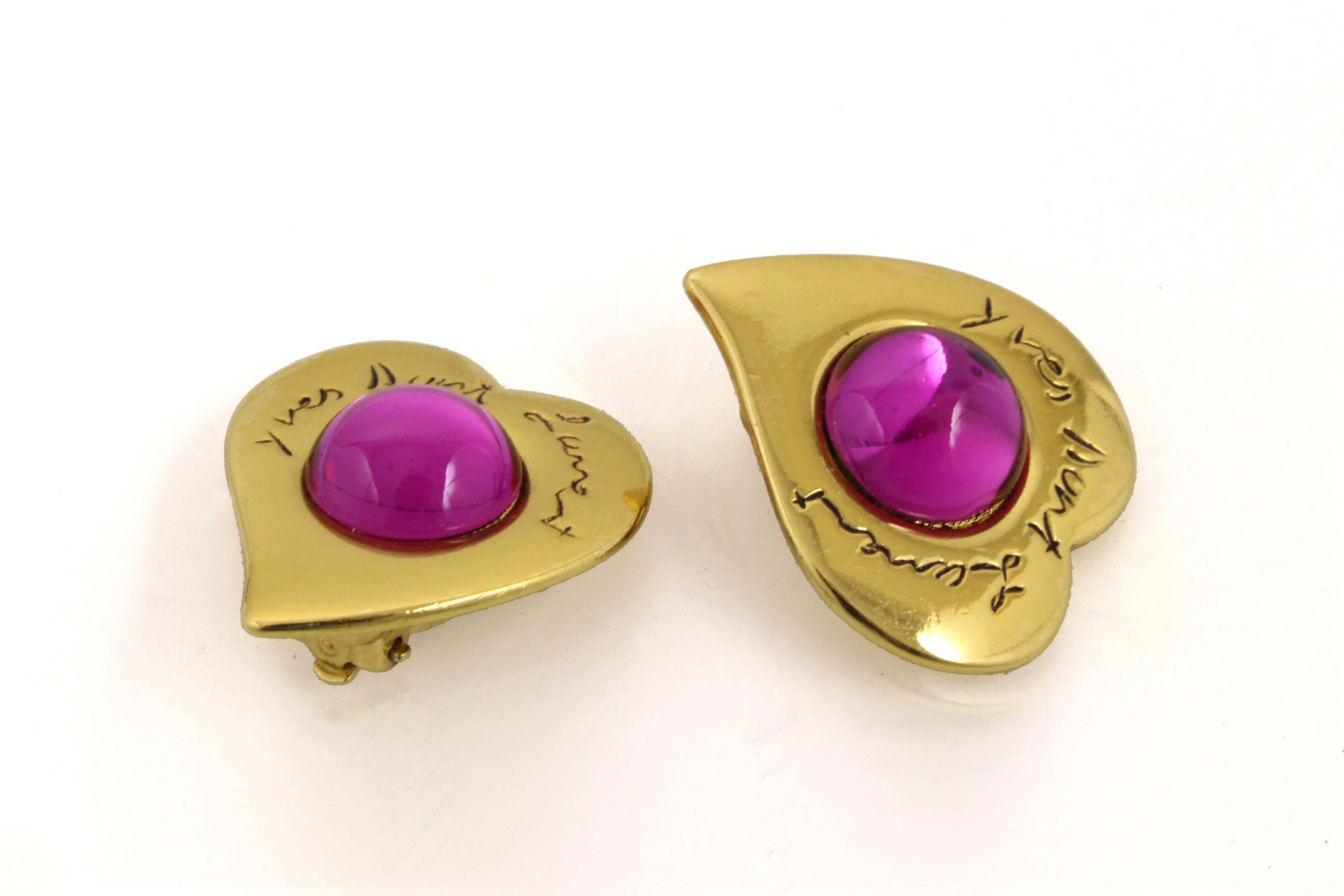 YVES SAINT LAURENT heart cabochons earrings