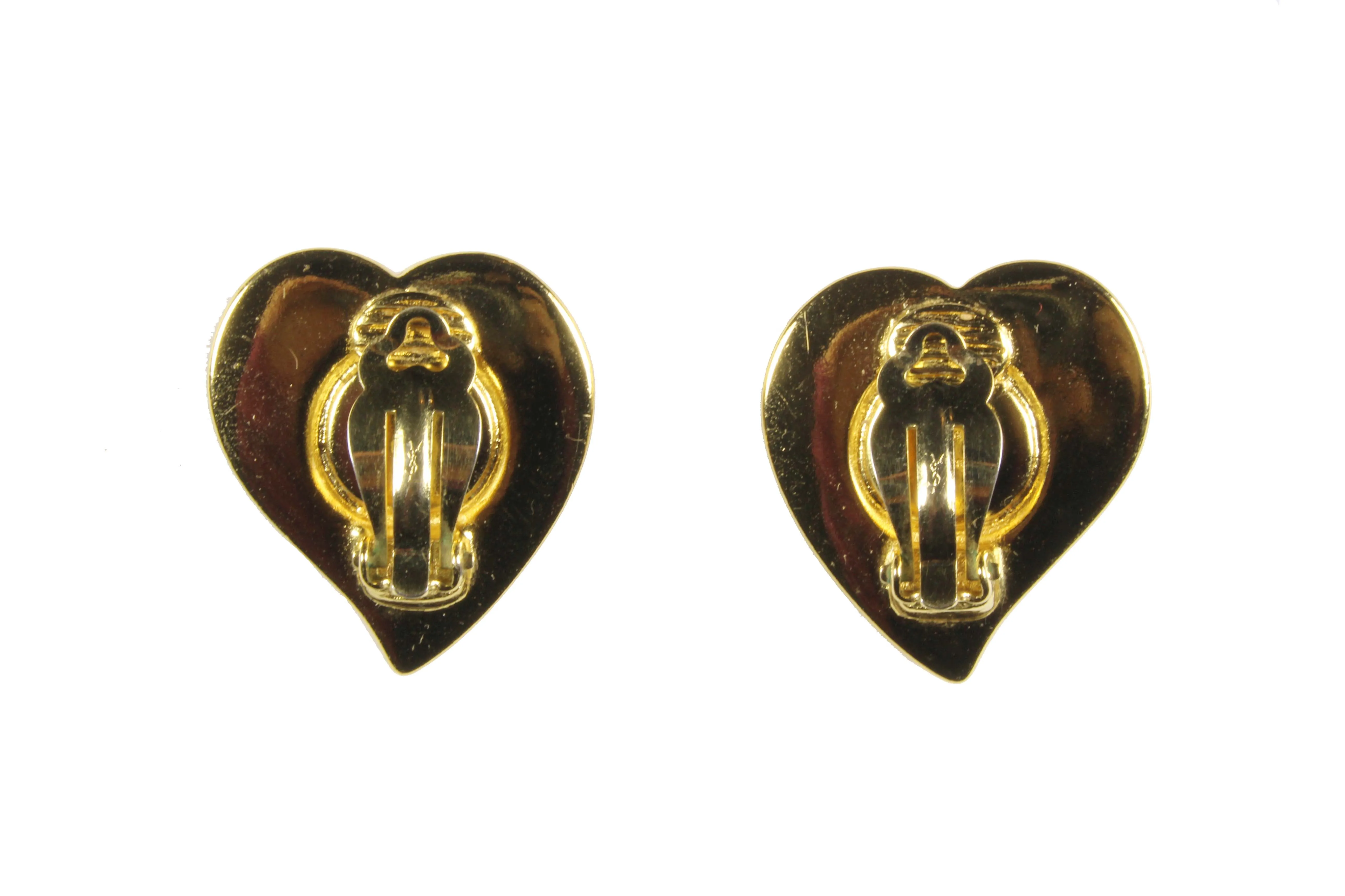 YVES SAINT LAURENT heart cabochons earrings