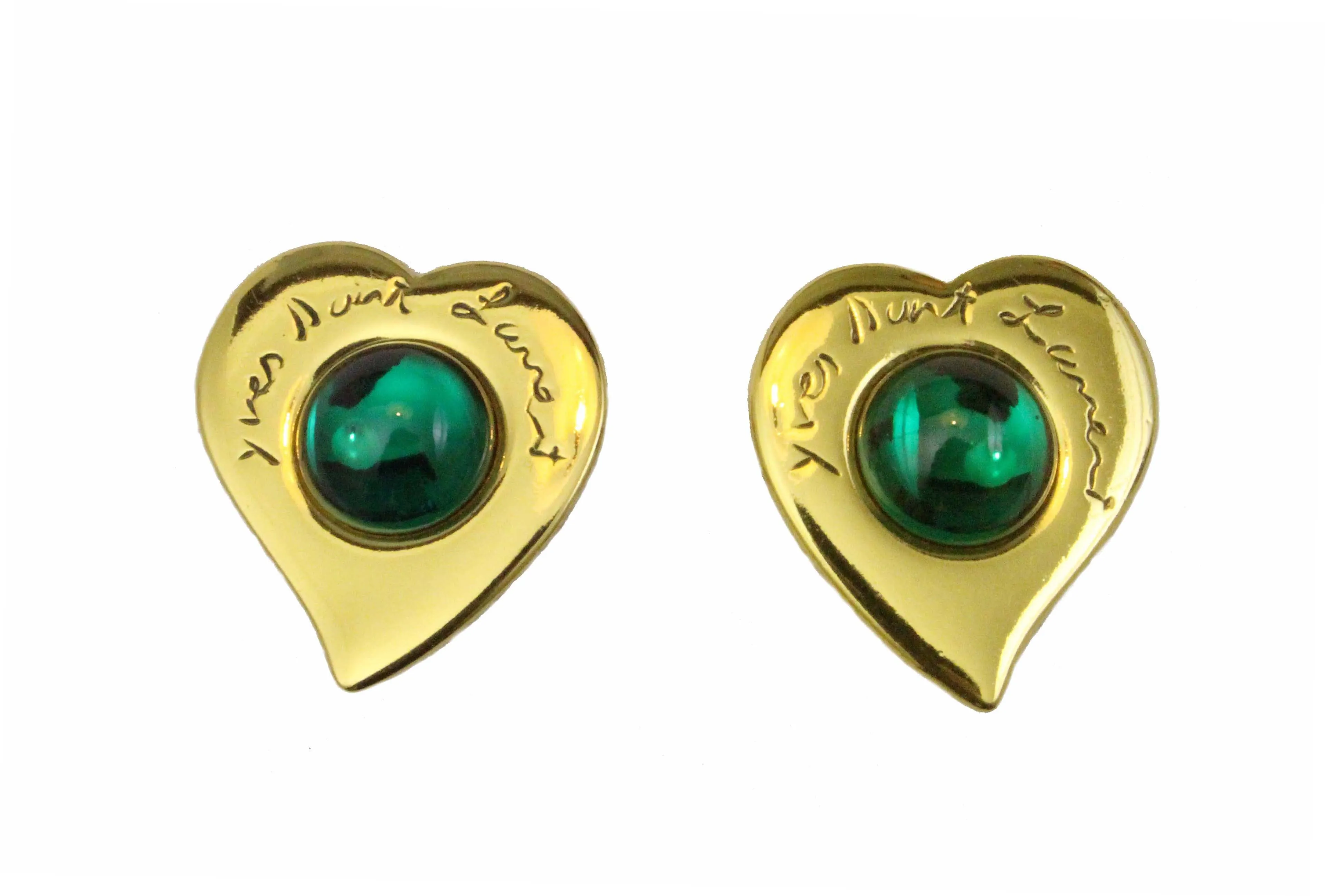 YVES SAINT LAURENT heart cabochons earrings