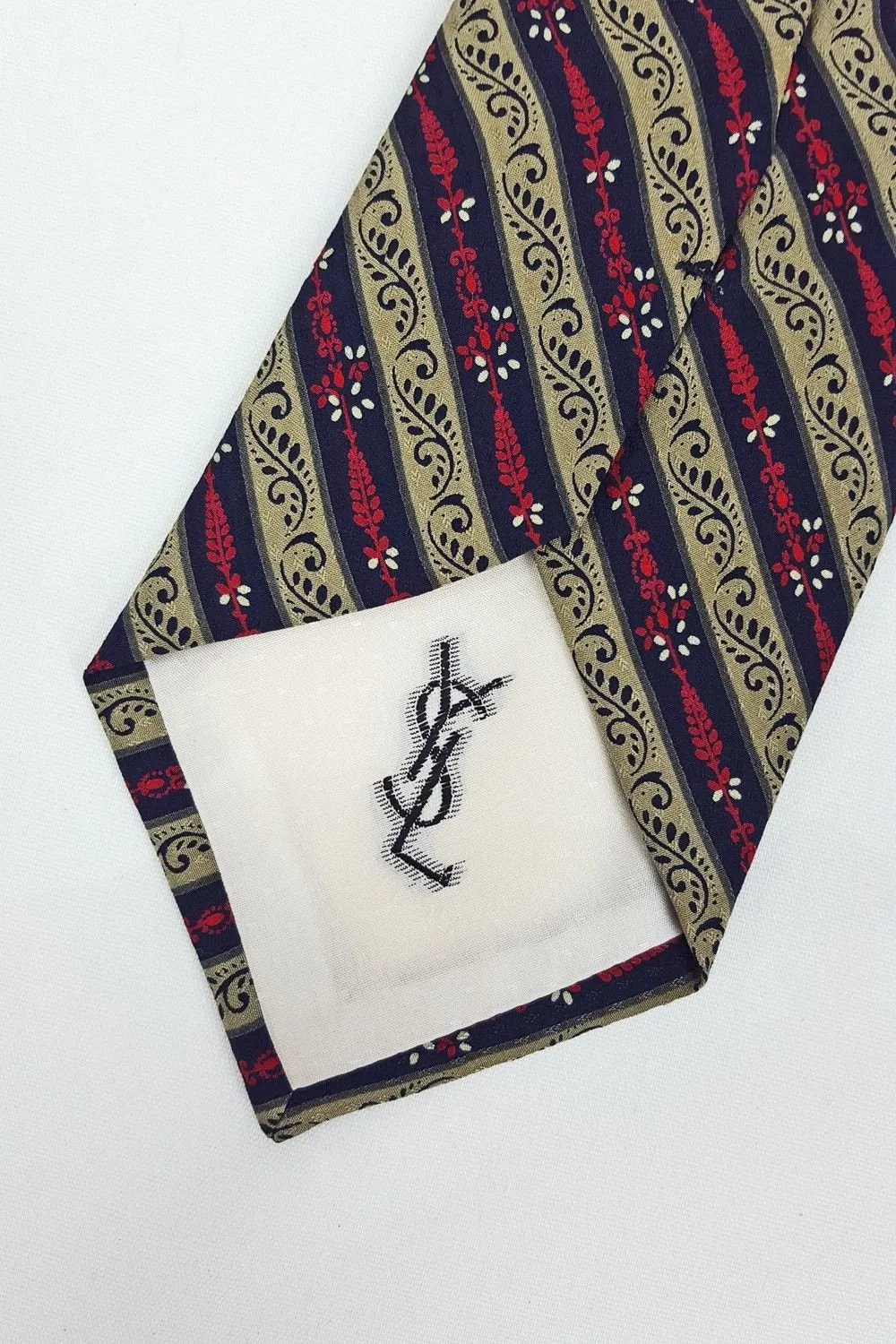 YVES SAINT LAURENT YSL Vintage 100% Silk Multicoloured Striped Tie (56)